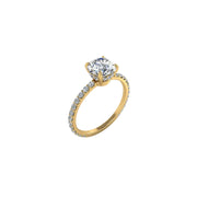 Solitaire bague diamant naturel rond 1.00 carat or jaune Sofia